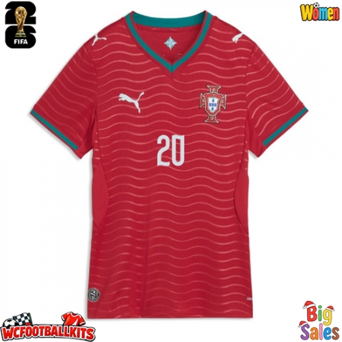 Portugal Joao Cancelo #20 Replica Home Stadium Shirt for Women World Cup 2026 Short Sleeve